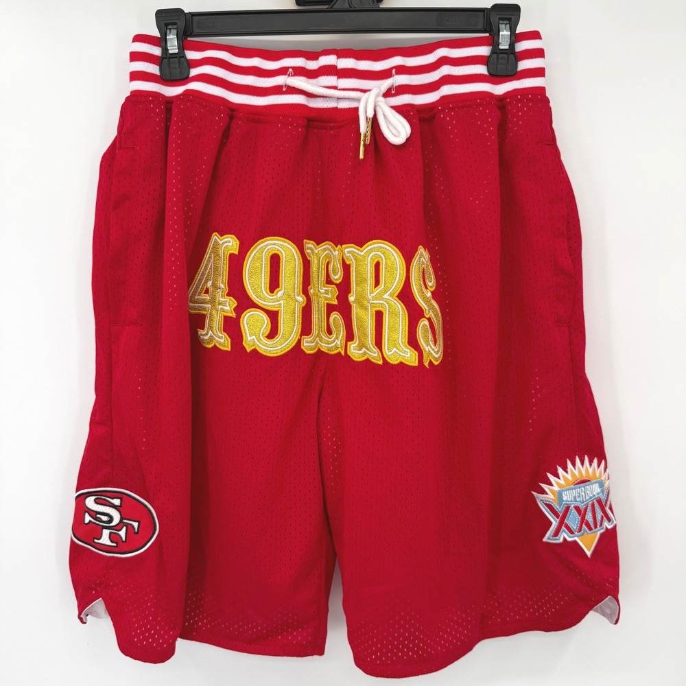 Just Don Basketball Shorts Mens L Red San Francisco 49ers Super‎ Bowl XXIX Mesh
